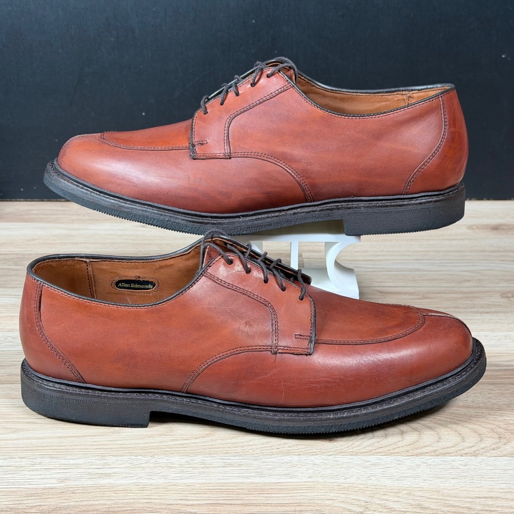 Allen Edmonds Ashton Derby Shoes Mens 12 3E Extra Wide Brown Split Toe Leather